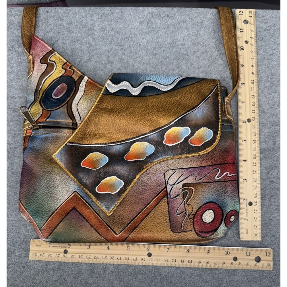 Anuschka Hand Painted Genuine Leather Abstract‎ Art Crossbody Shoulder Bag Purse - Picture 15 of 16